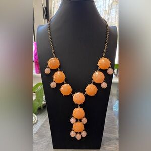 J Crew Orange and Pink Statement Necklace